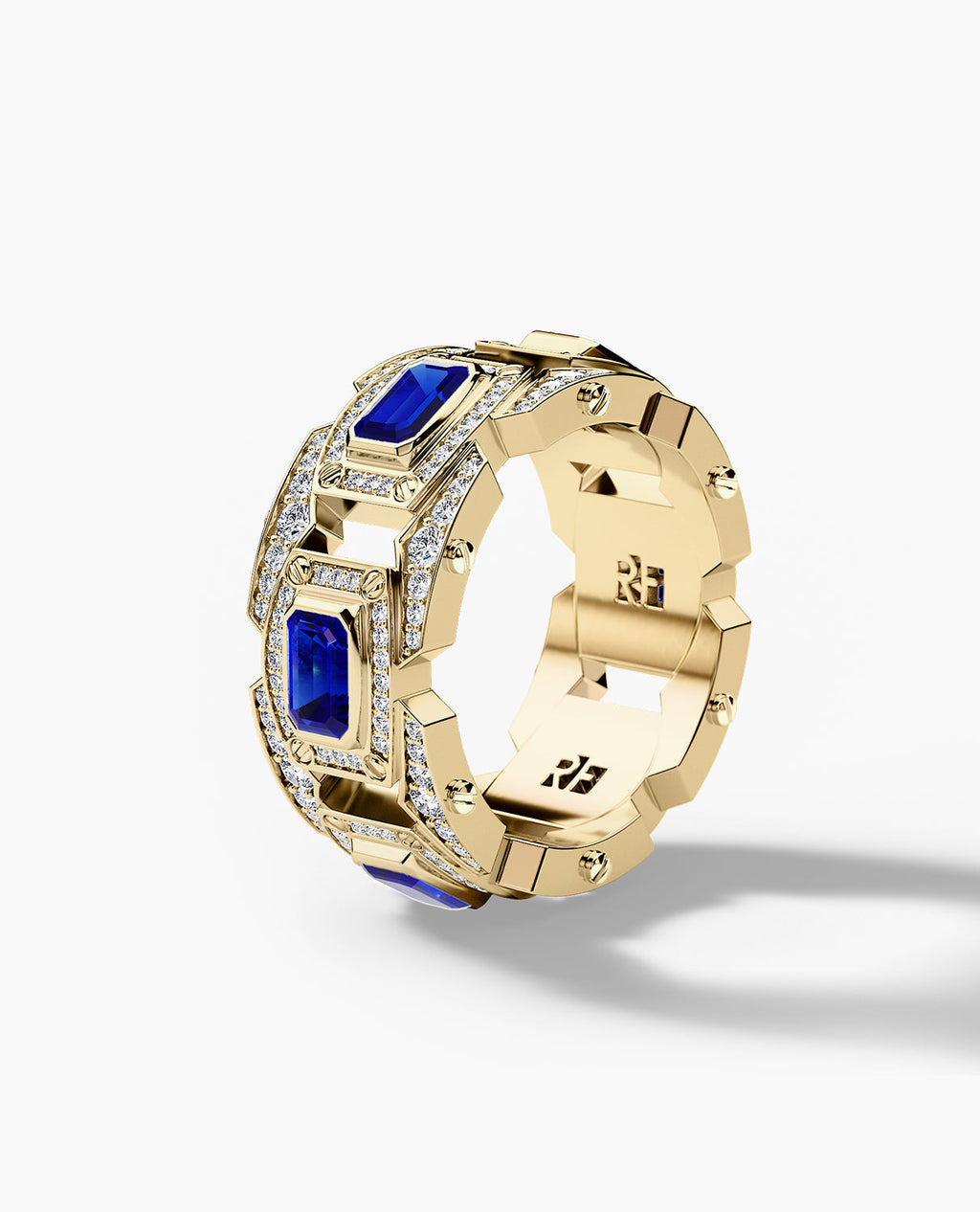 ARGONAUT Gold Ring with 3.80ct Sapphires and Diamonds