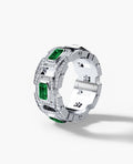 ARGONAUT Gold Ring with 3.80ct Emeralds and White Diamonds