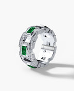 ARGONAUT Gold Ring with 3.80ct Emeralds and White Diamonds