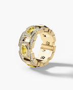 ARGONAUT Gold Ring with 3.80ct Yellow and White Diamonds