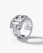 FORTUNA Belt Buckle Gold Ring with 1.50ct Diamonds