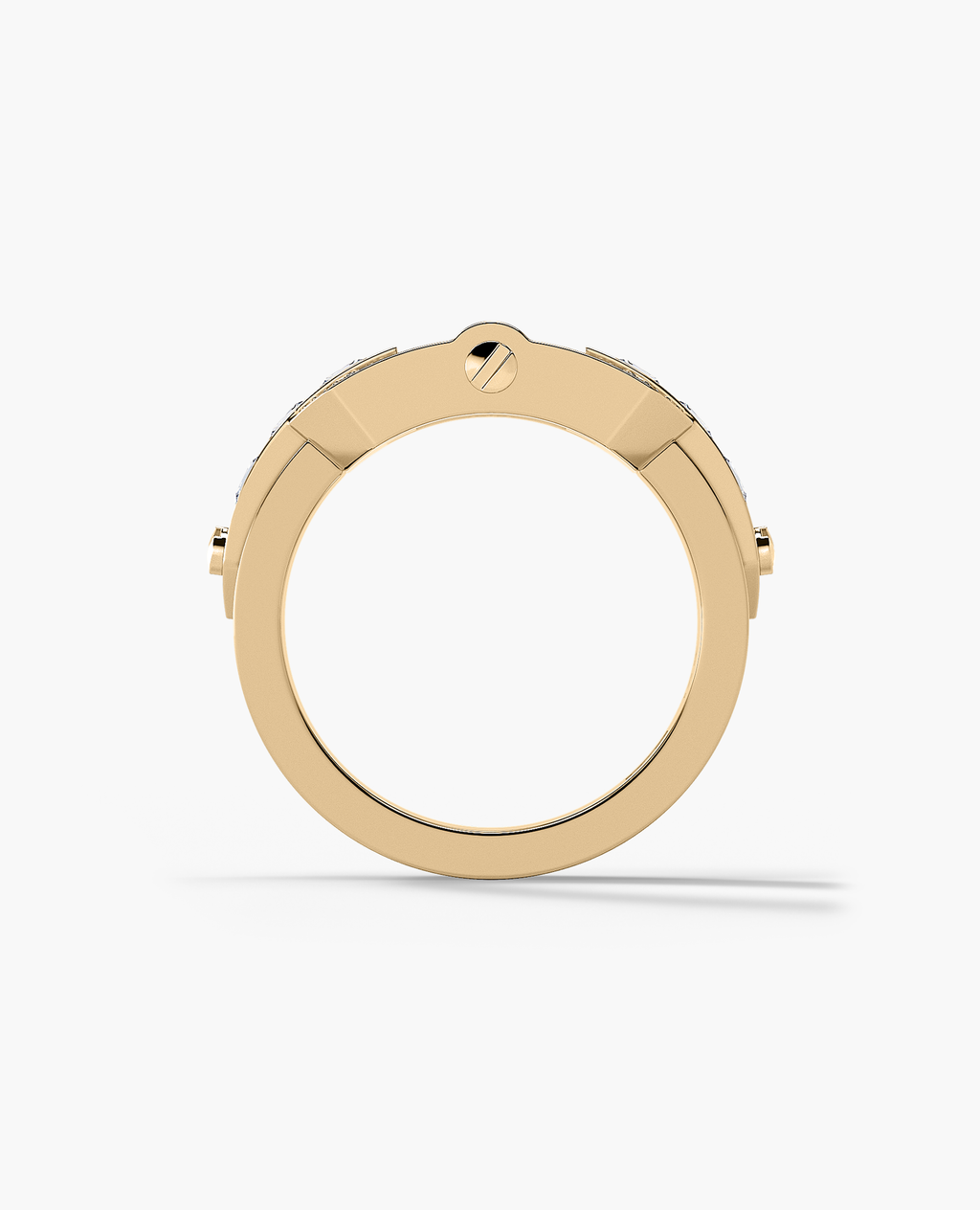 FORTUNA Belt Buckle Gold Ring with 1.50ct Diamonds