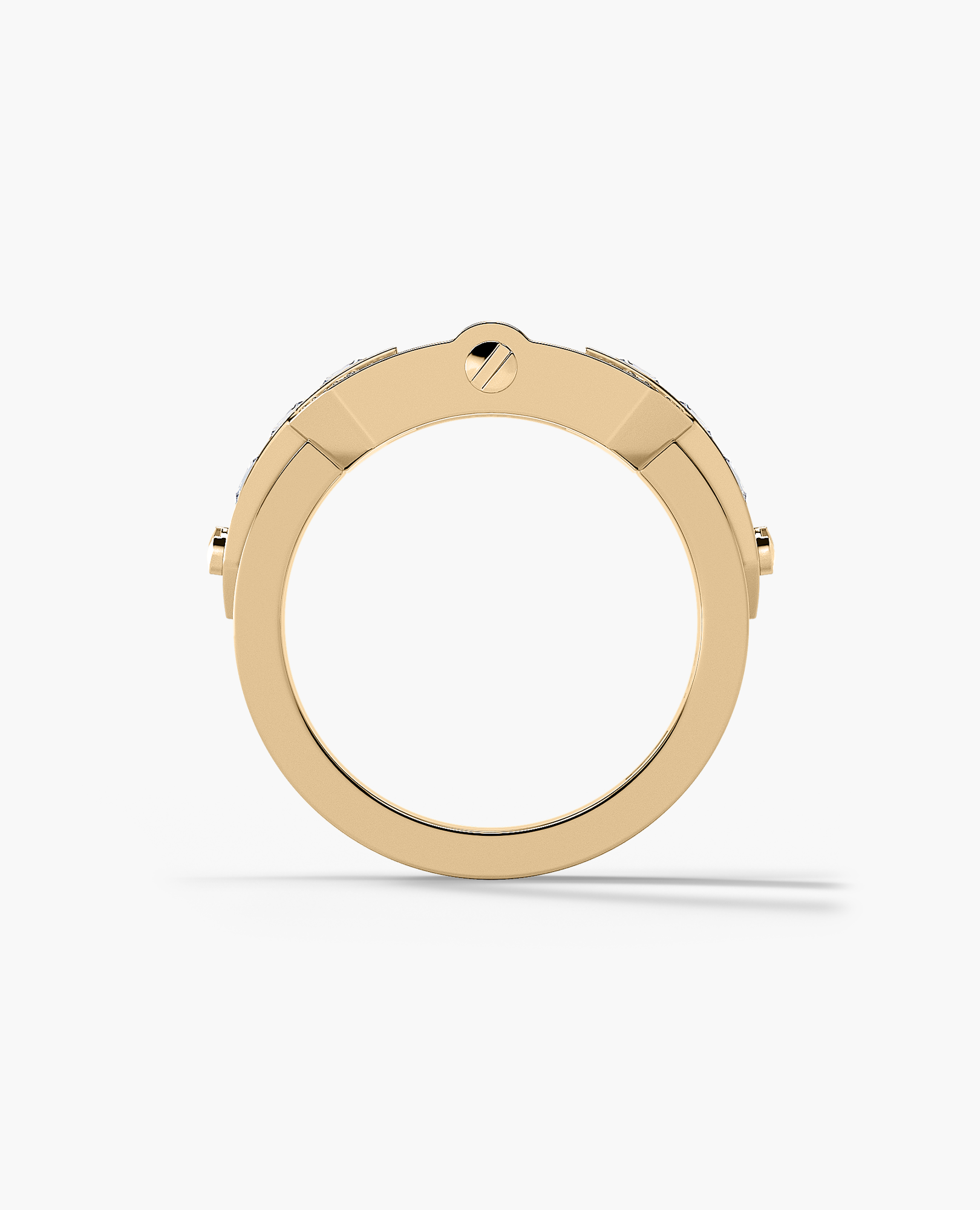 FORTUNA Belt Buckle Gold Ring with 1.50ct Diamonds