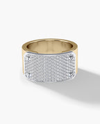 DONLIN Two-Tone Gold Ring with Plate and 0.90ct Diamonds - Wide Version