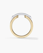 DONLIN Two-Tone Gold Ring with Plate and 0.90ct Diamonds - Wide Version