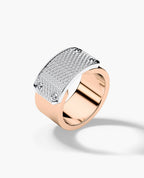 DONLIN Two-Tone Gold Ring with Plate and 0.90ct Diamonds - Wide Version