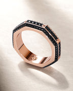 LINCOLN Gold Ring with 1.50ct Black Diamonds