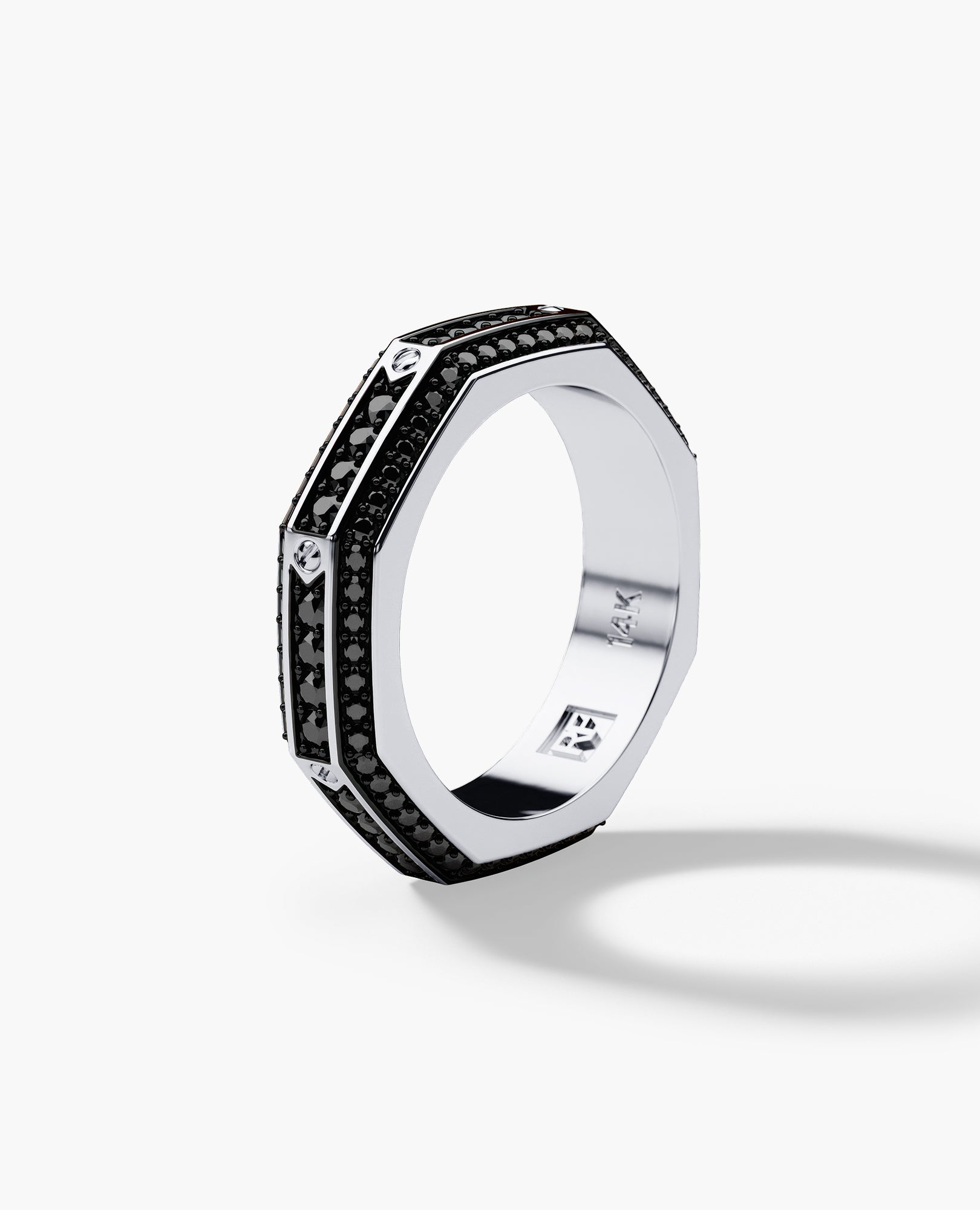 LINCOLN Gold Ring with 1.50ct Black Diamonds