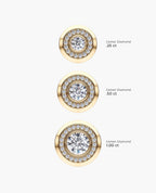 HALO Gold Round Cut Single Stud Earring with 0.50ct - 1.35ct Diamonds