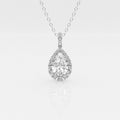 2.0 CT Pear Moissanite Diamond Halo Necklace