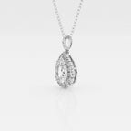 2.0 CT Pear Moissanite Diamond Halo Necklace