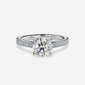 2.70 CT Round Moissanite Hidden Halo Engagement Ring