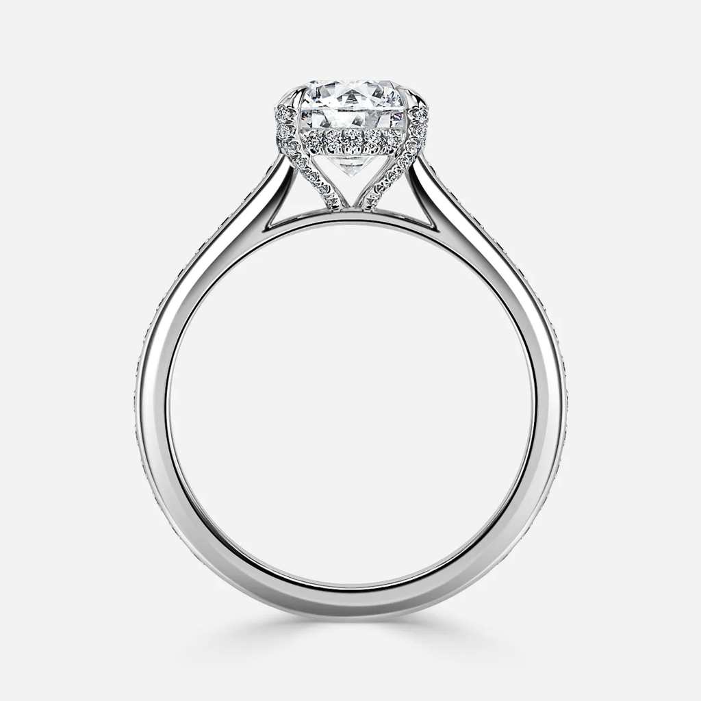 2.70 CT Round Moissanite Hidden Halo Engagement Ring
