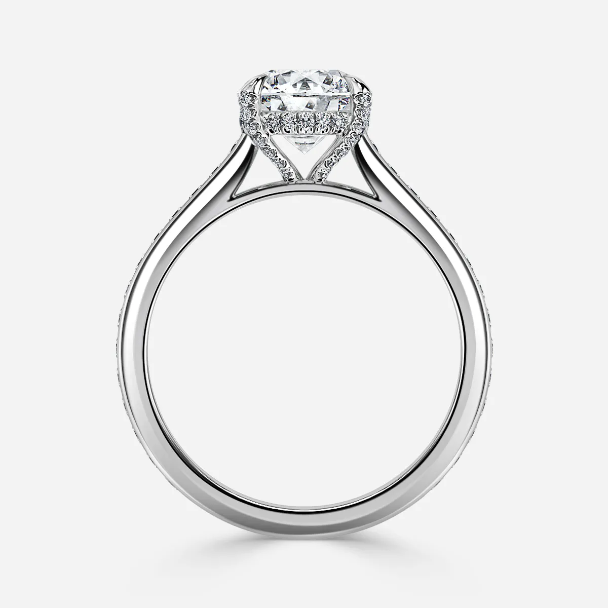 2.70 CT Round Moissanite Hidden Halo Engagement Ring