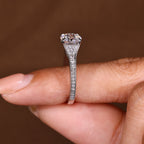 Round Diamond Engagement Ring with Round Diamonds Pave Setting