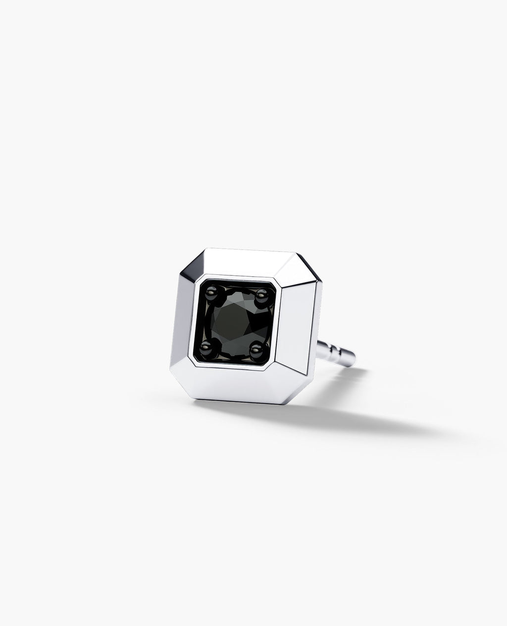 EDGE MINI Single Stud Earring with 0.10ct Black Diamond