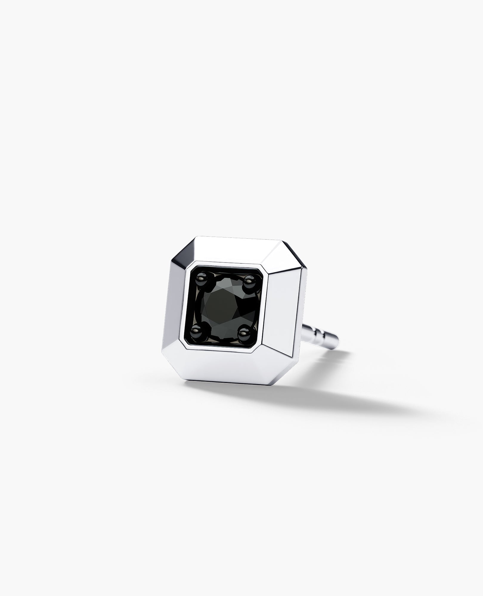 EDGE MINI Single Stud Earring with 0.10ct Black Diamond