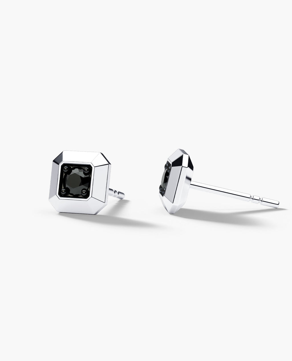 EDGE MINI Single Stud Earring with 0.10ct Black Diamond