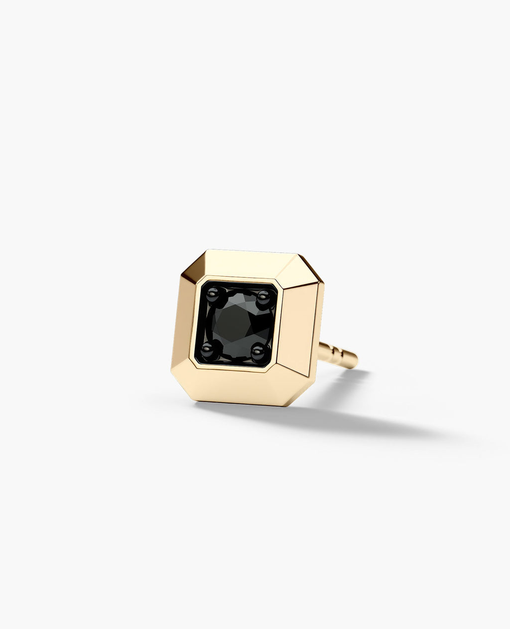 EDGE MINI Single Stud Earring with 0.10ct Black Diamond