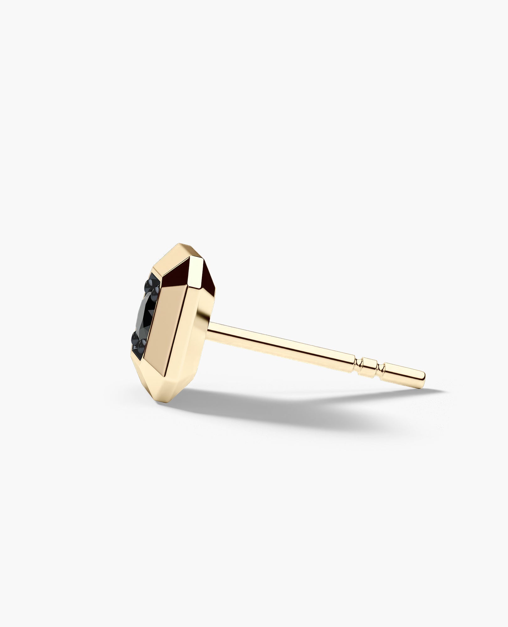 EDGE MINI Single Stud Earring with 0.10ct Black Diamond