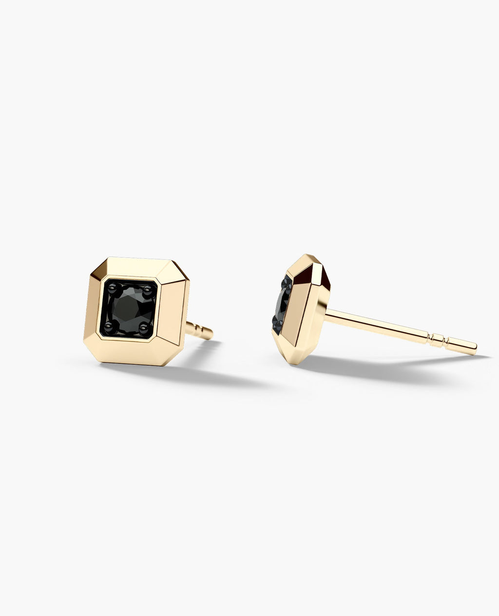 EDGE MINI Single Stud Earring with 0.10ct Black Diamond