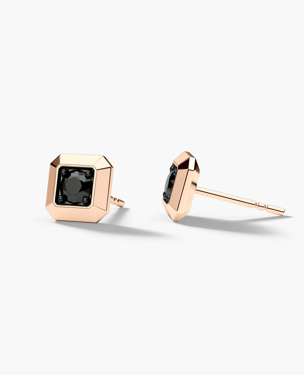 EDGE MINI Single Stud Earring with 0.15ct Black Diamond