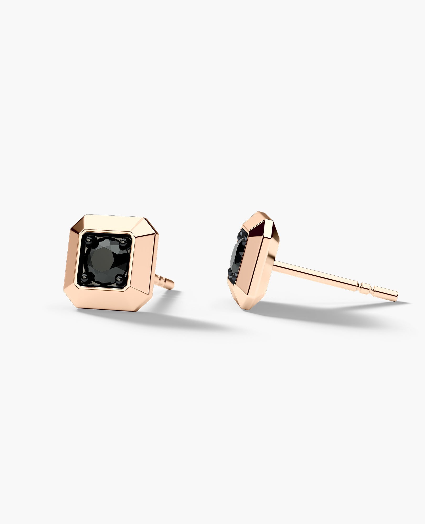 EDGE MINI Single Stud Earring with 0.15ct Black Diamond
