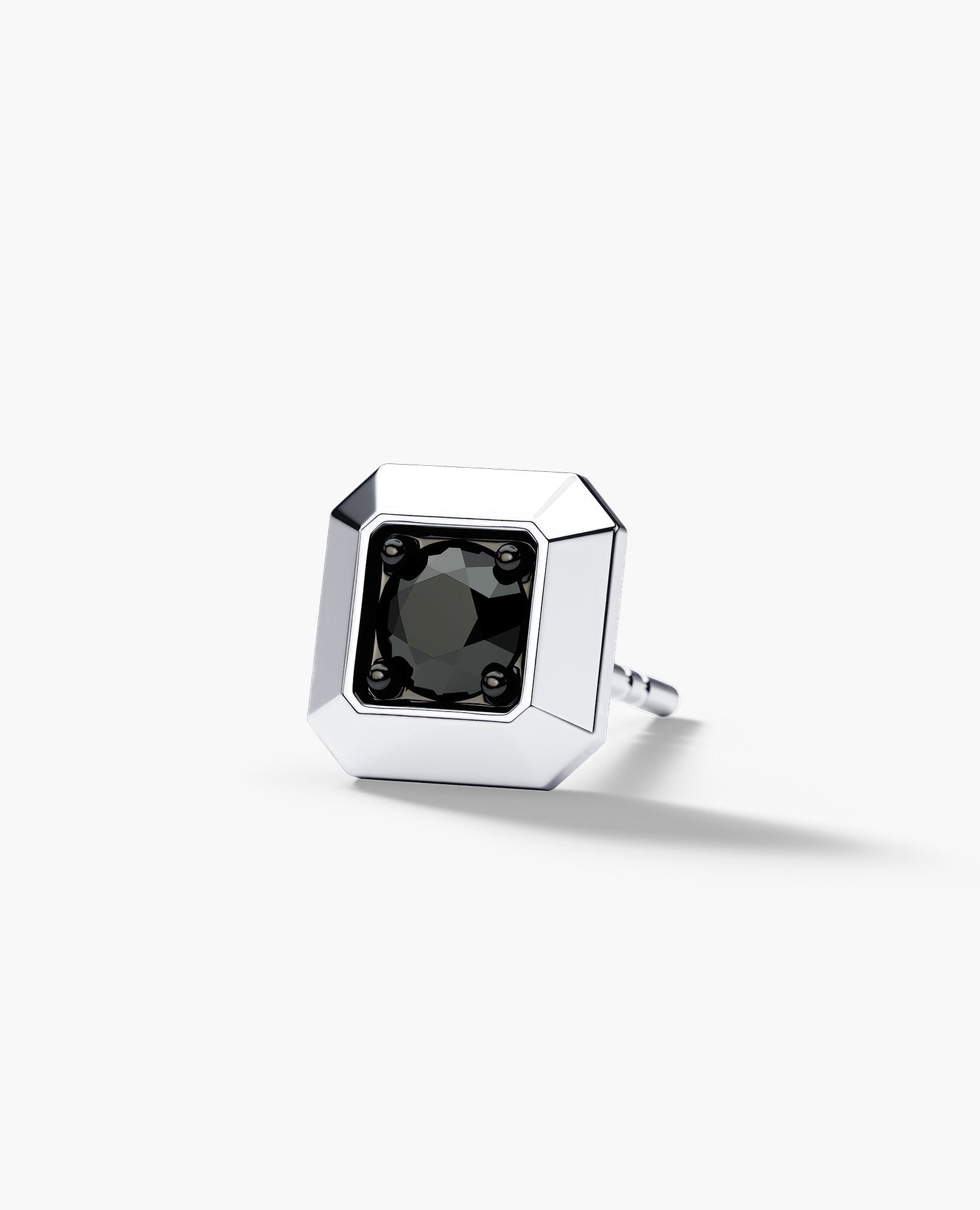 EDGE MINI Single Stud Earring with 0.15ct Black Diamond