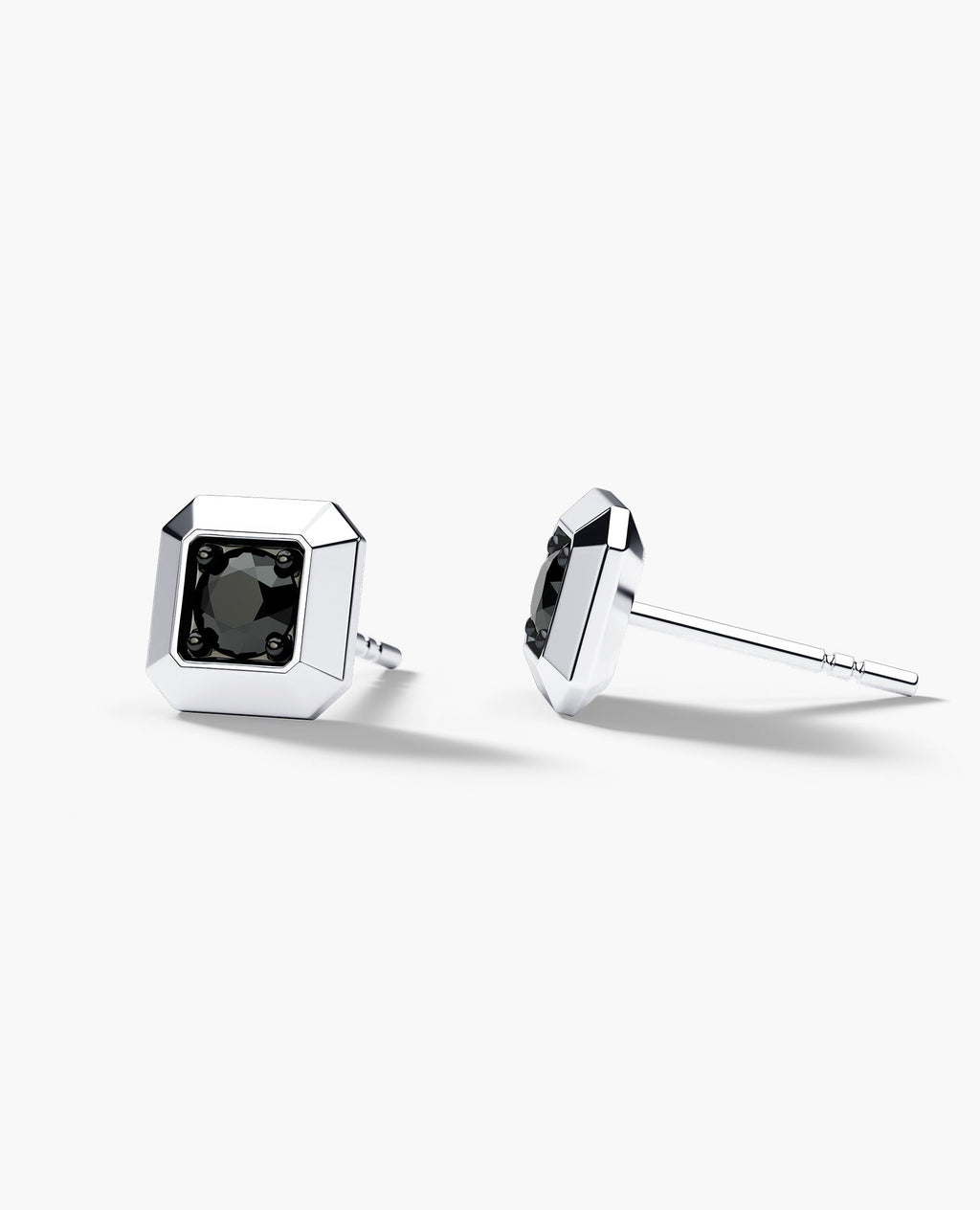 EDGE MINI Single Stud Earring with 0.15ct Black Diamond