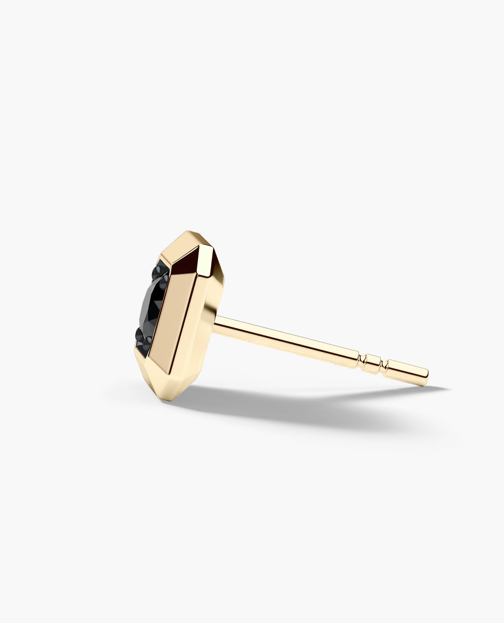 EDGE MINI Single Stud Earring with 0.15ct Black Diamond