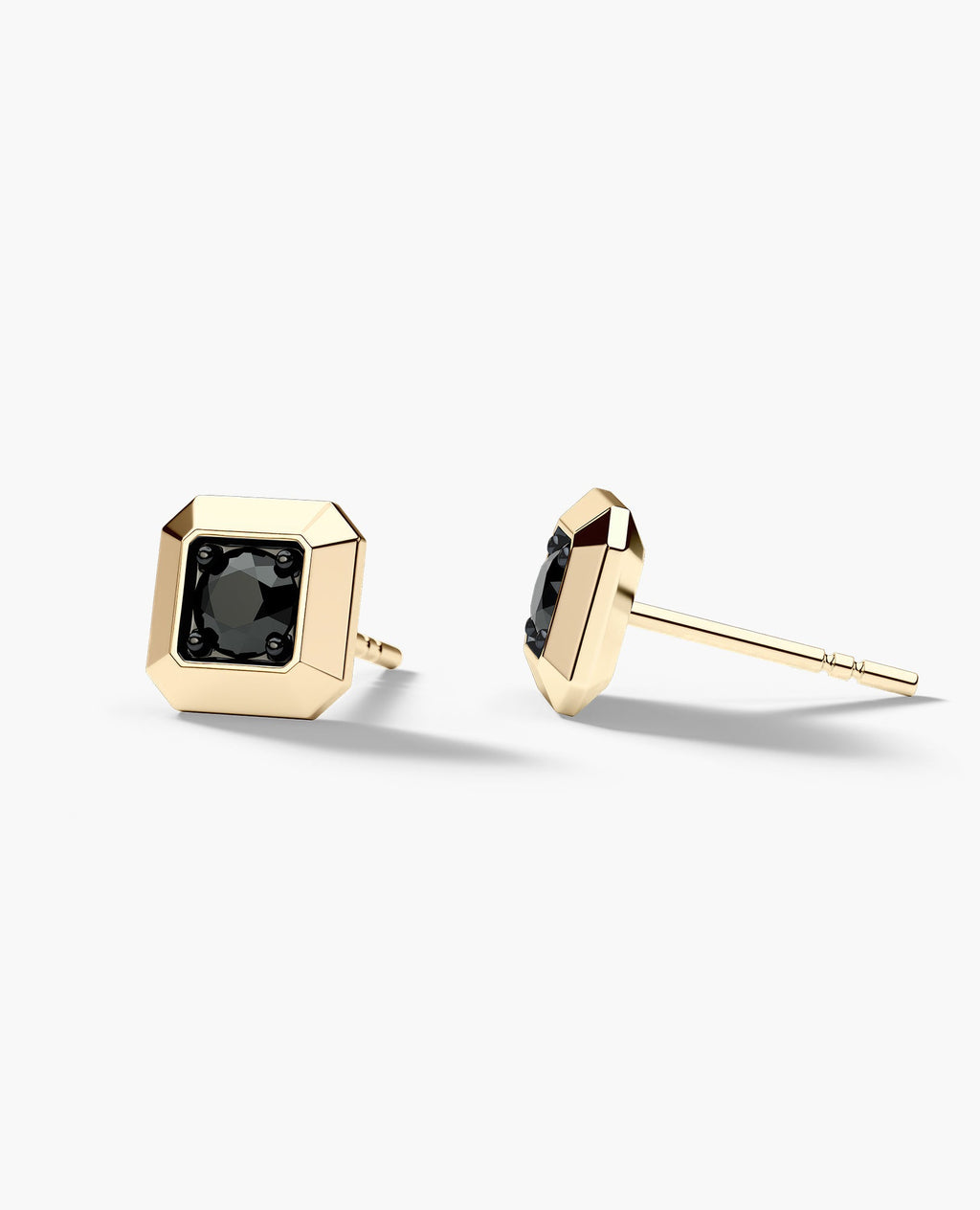 EDGE MINI Single Stud Earring with 0.15ct Black Diamond