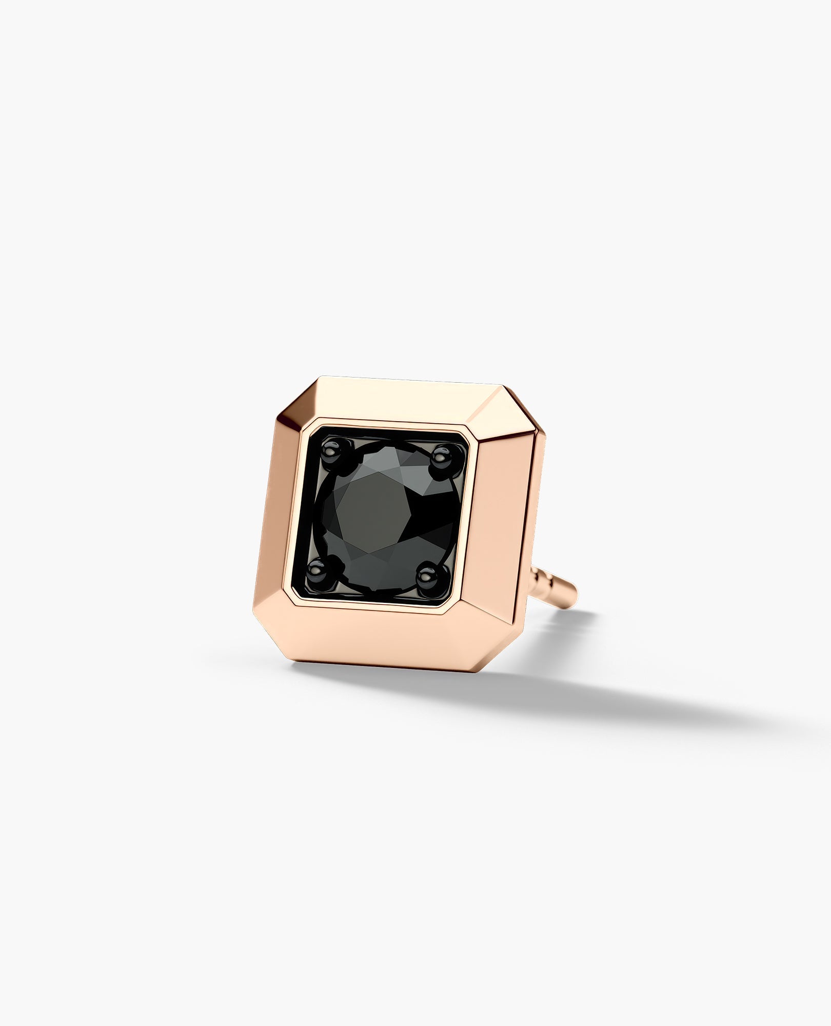 EDGE MINI Single Stud Earring with 0.25ct Black Diamond
