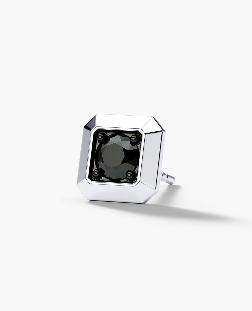 EDGE MINI Single Stud Earring with 0.25ct Black Diamond