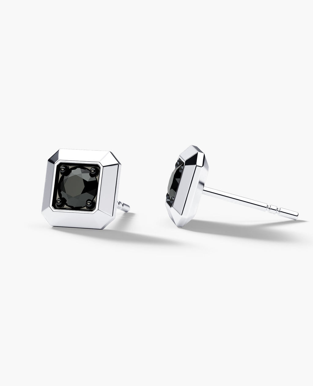 EDGE MINI Single Stud Earring with 0.25ct Black Diamond