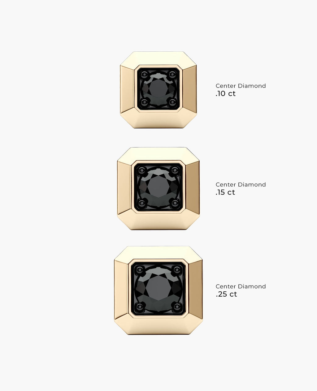 EDGE MINI Single Stud Earring with 0.10ct Black Diamond