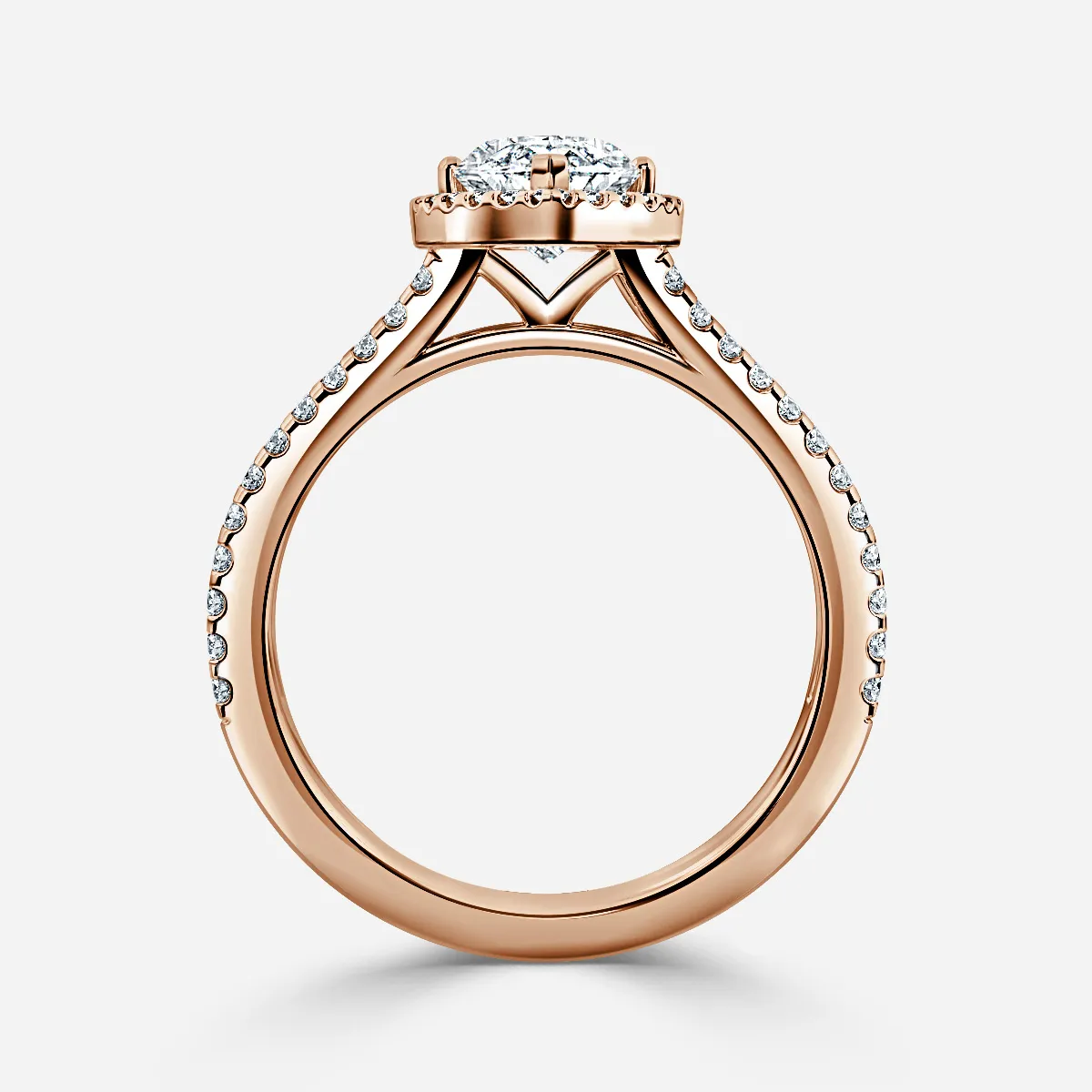 3.0 CT Marquise Cut Moissanite Halo & Pave Style Engagement Ring