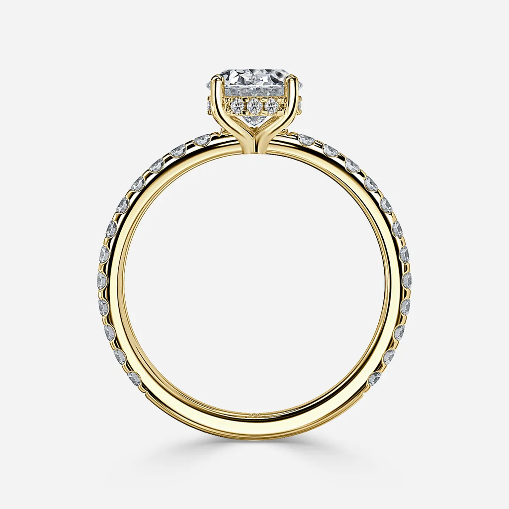 2.0 CT Oval Moissanite Pave Engagement Ring