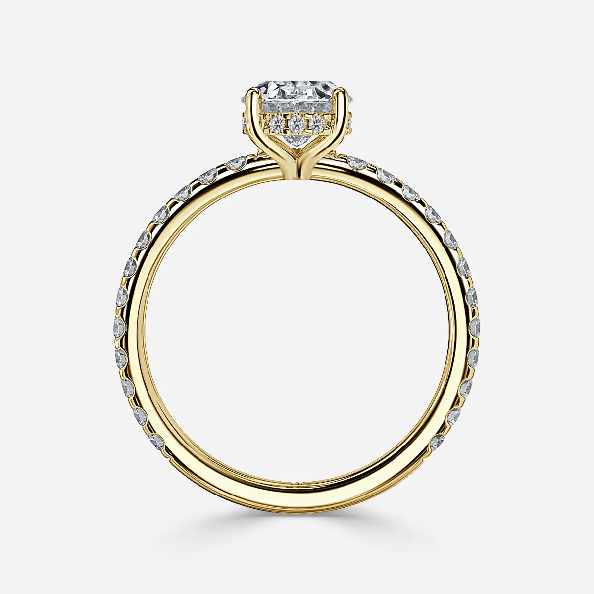 2.0 CT Oval Moissanite Pave Engagement Ring