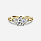 1.84 CT Round Cut Moissanite Cluster Style Engagement Ring