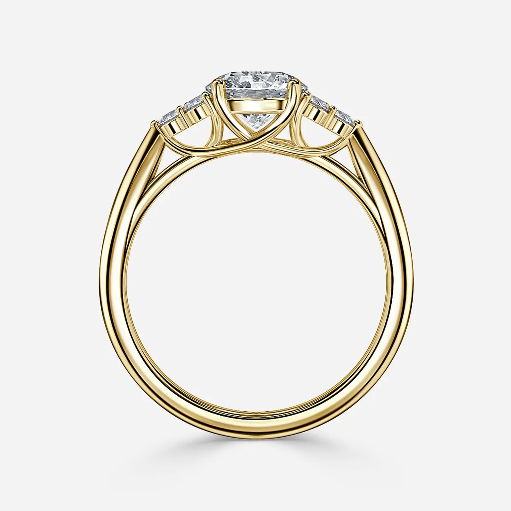 1.84 CT Round Cut Moissanite Cluster Style Engagement Ring