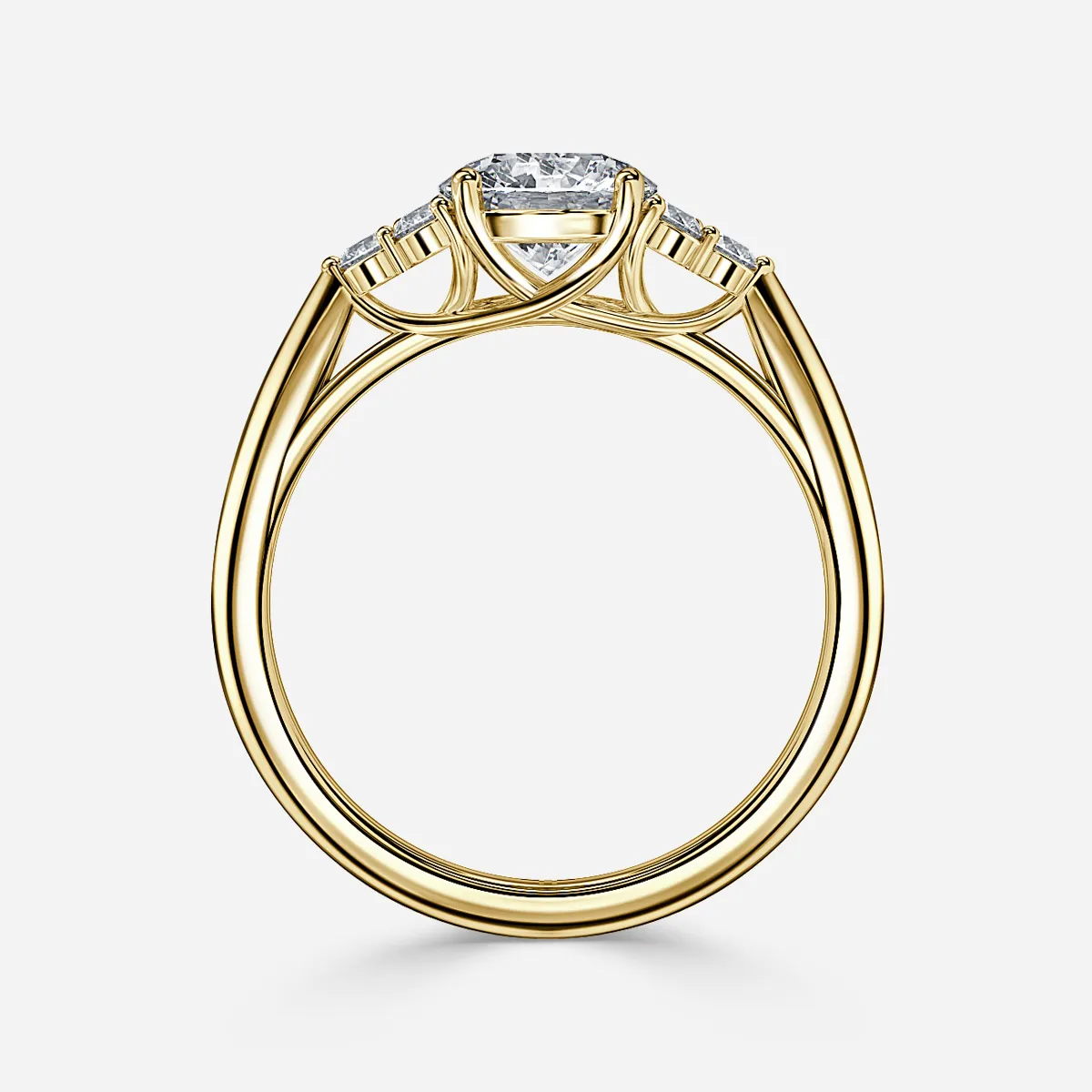 1.84 CT Round Cut Moissanite Cluster Style Engagement Ring