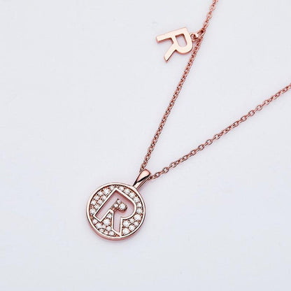 Personalized "R" latter diamond necklace