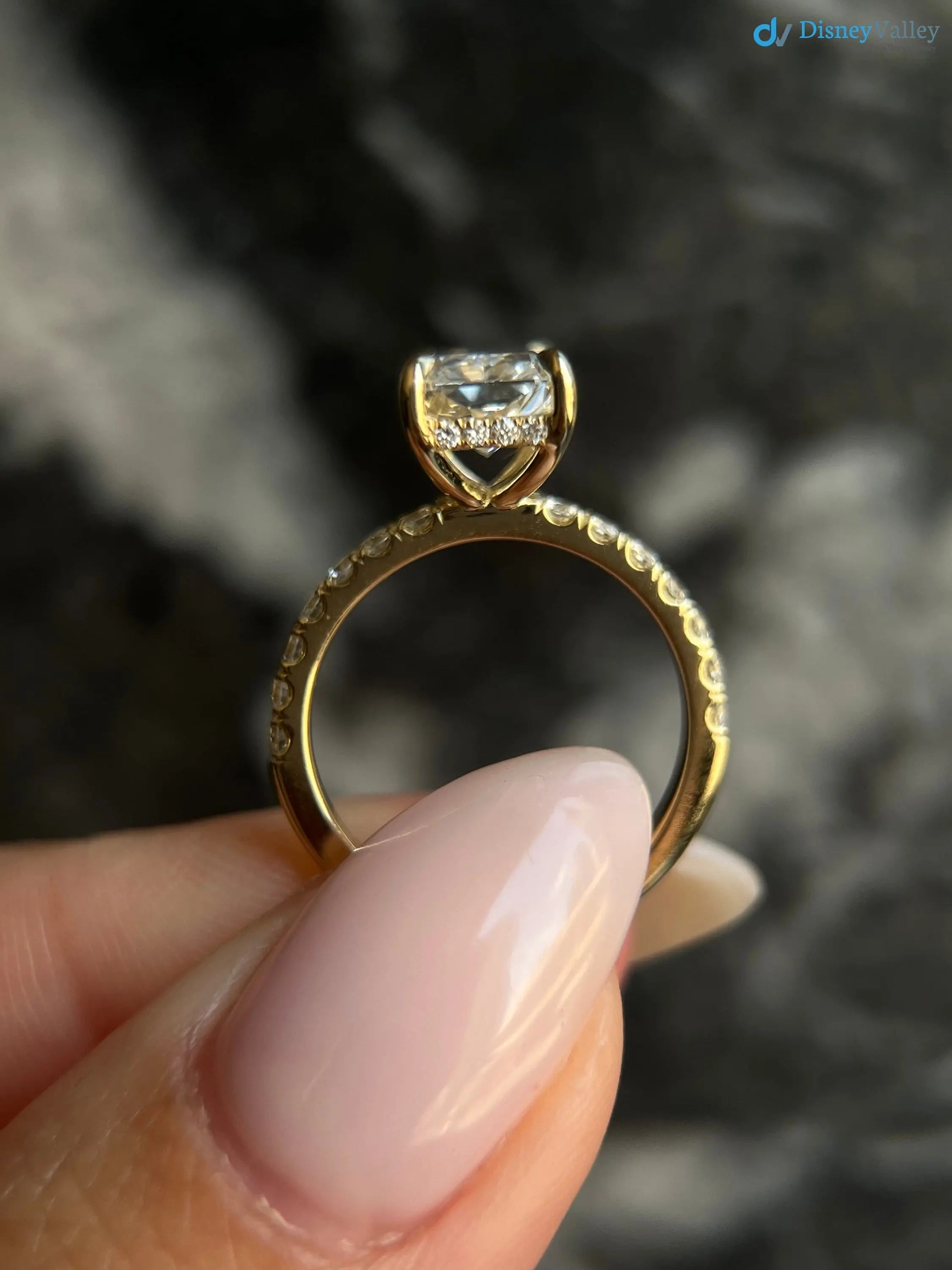 Radiant Cut 2.85 Carat IGI Certified Lab Grown Diamond Engagement Ring Hidden Halo - DisneyValley