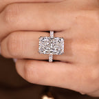 IGI Certified 10 - 12 Carat Radiant Cut Diamond Ring in Trellis Setting
