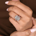 IGI Certified 10 - 12 Carat Radiant Cut Diamond Ring in Trellis Setting