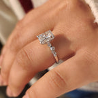 Radiant Cut Diamond Ring in Cluster Setting