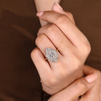 Oval Cut Engagement Ring In Double Halo Style