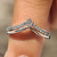 Round Diamond Wedding Band In Chevron Style