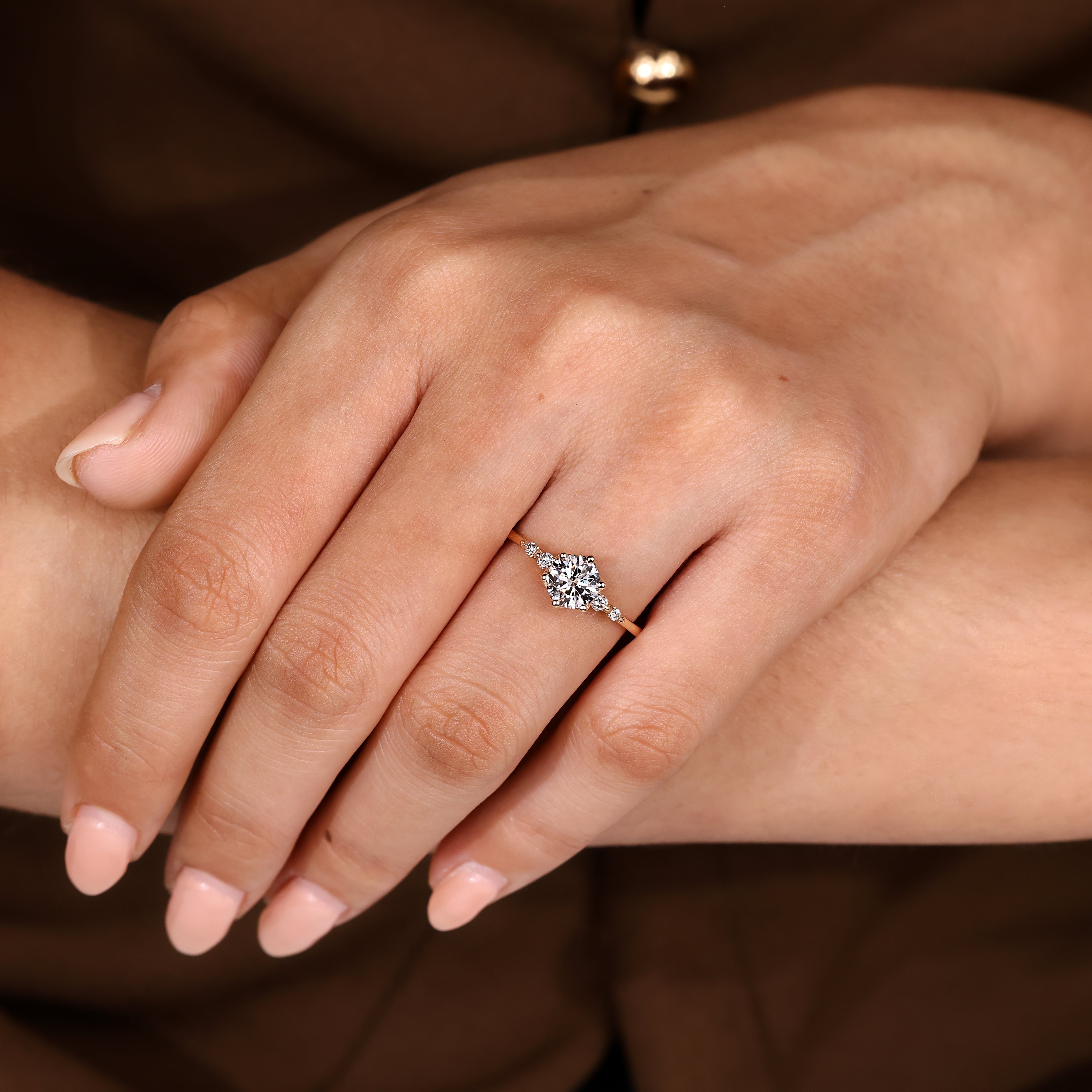 Five Stone Style Round Cut Diamond Ring Secondary image
