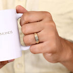 Comfort Fit Mens Wedding Band In Vintage Style
